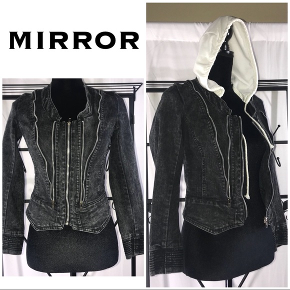 MIRROR Stonewashed, Distressed Denim Jacket - Picture 1 of 8